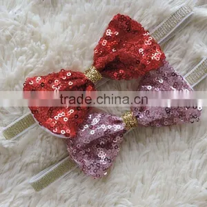 2016 Sequined Colorful Baby Girls Hair Accessory Big Bow Style Sparkling Kids Headbands thumbnail-6