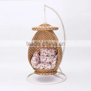 Chinese Style New Design With Canopy Rattan Indoor Home Indian Swing Jula /Swing Quality Choice thumbnail-3
