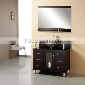 Solid Wood Floor Standing Bathroom Mirror Vanity A703 thumbnail-1