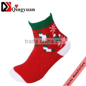 Colourful Pattern OEM Christmas Socks Fluffy Socks Indoor Microfiber Fuzzy Socks thumbnail-4