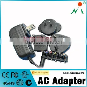 Interchange Plug ac dc Adapter 100-240v AC DC Power Adaptor 12V 2A thumbnail-1