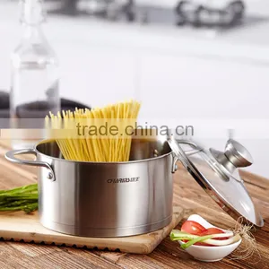 Stainless Steel Saucepot Perfect Family Soup Pot With Tempered Glass Lid Cooking Pot Cookware thumbnail-2