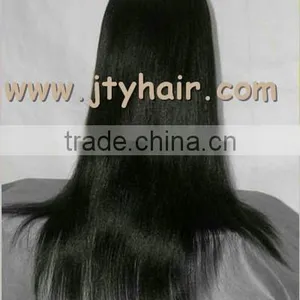 Hot Beauty Fashional Style 22" #1B Yaki Straight, Bleached Knots, Indian Remy Hair Lace Front Wig thumbnail-3