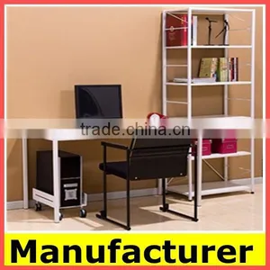 Hot Sale Morden Wooden Office and Home Bookcase With Computer Table thumbnail-2