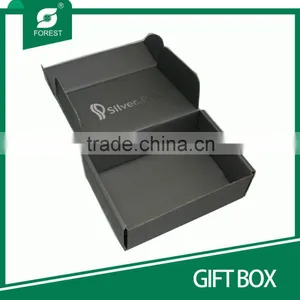 HIGH END CUSTOM MADE CORRUGATED GIFT BOX FOR POSTAGE WITH HOT SILVER STAMPPED INSIDE thumbnail-4