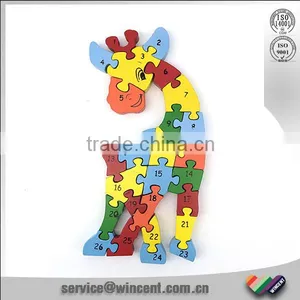 Educational Toy Wooden Animal Number Jagsaw Puzzle Game thumbnail-1