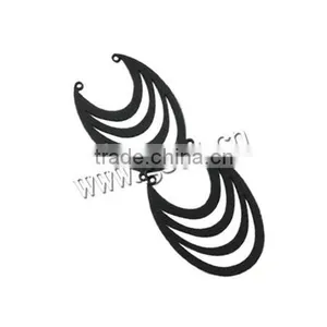 49x36x2.5mm Moon Painted Wood Pendants thumbnail-1