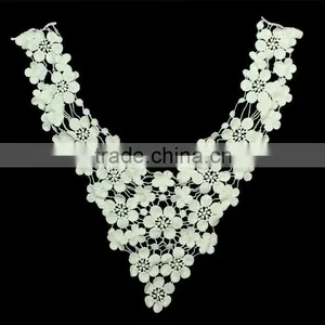 2014 New Design Cotton Water-soluable Lace Fabric Embroidery Guipure Flower Lace Collar thumbnail-1