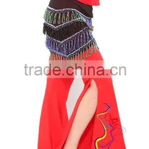 SWEGAL Tassels Belly Dance Hip Scarf,professional Egyptian Belly Dance Scarf SGBDJ13035 thumbnail-2