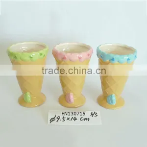 CERAMIC 3ASST ICE CREAM CONE CUP thumbnail-1