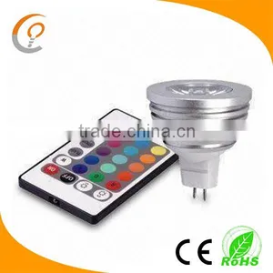 E27 Led Rgb Remote Controlled Spot Light 3W MR16 GU10 With CE thumbnail-3