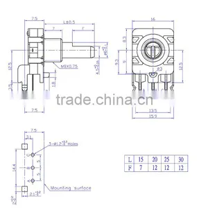 HW-16EN7V24M Rotary Encoder With Flat Shaft Electric 12&12 24&24 Detents Rotary Encoder thumbnail-2