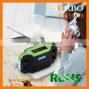 Hottest Selling Newest Design Popular Alarm Clock With Radio For Promotion Gift/Solar LED Flashlight/Phone Charger thumbnail-1