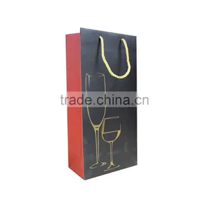 Top Grade Fsc Black Wine Gift Paper Bag thumbnail-1