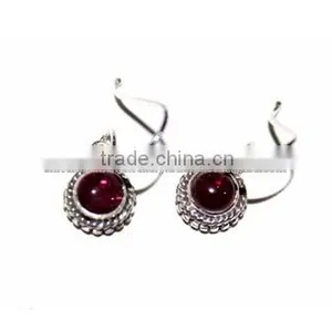 Sterling Silver Jewelry Garnet Earrings thumbnail-1
