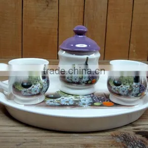 Wholesale Ceramic Coffee Cups With Sugar Bowl on Saucer Set thumbnail-1
