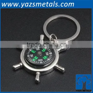 Laser Logo Metal Helm Compass Keychain thumbnail-1