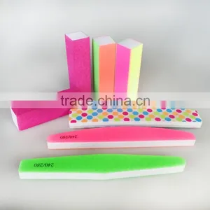 OEM Custom 4 Way Sponge Block Neon Nail Polish Buffer Beauty 4 Sides Buffer Block Nail Shining File Buffer Factory thumbnail-6