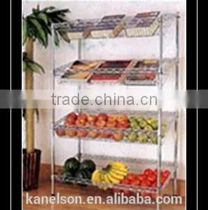 4 Tier Wire Shelf Chromed Metal Wire Shelf thumbnail-1