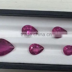 Natural Pear Cut Faceted Loose Gemstone Rubellite thumbnail-5
