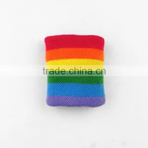 Customized Cotton Rainbow Color Wristbands thumbnail-1