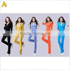 Ladies Womens Girls Sports Training Velour Tracksuit thumbnail-1