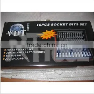 18pcs Wrought Iron Working Tools Drive Mechanics Socket Bits Tool Set thumbnail-4