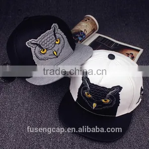 Owl Embroidery Pattern High Quanlity Leather Realistic China Snapback Hats thumbnail-1