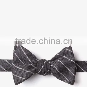 Simple Strip Wool Customized Double Side Mens Bow Tie Self Tie thumbnail-2