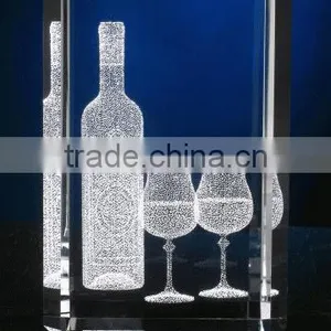 3d Laser Etched Crystal Cube thumbnail-1
