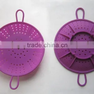 Silicone Kitchen Utensils Heat Resistant Silicone Colander Streamer With Handles thumbnail-1