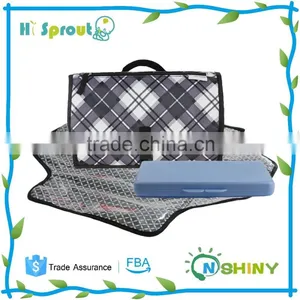 Black and White Grille Baby Travel Changing Station Kit thumbnail-1
