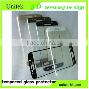 Factory Low Price!Premium Perfect For Samsung s6 Edge Electroplating Gold 3D 0.21mm Tempered Glass for Mobilephone/cellphone thumbnail-1