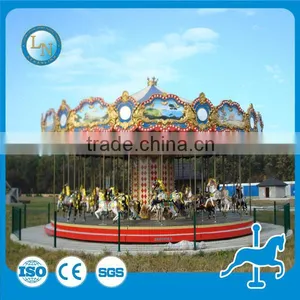 Theme Park Fairground Rides! China Manufacturing Amusement Rides Merry go Round Carousel Horse for Sale thumbnail-5
