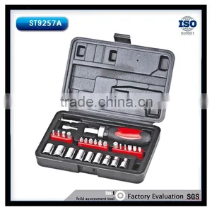 29pcs Mini Hand Type Tool Kit Ratchet Handle With Socket Bit Set thumbnail-1