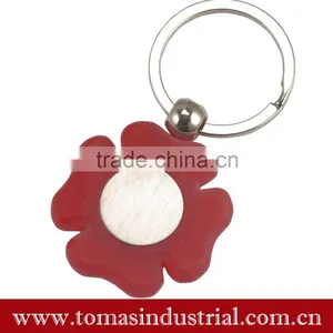 Cheap Custom Gift Metal Keychain Flower Shaped Key Ring thumbnail-1