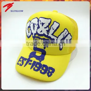Customized Curved Bill 5 Panel Printed Trucker Mesh Cap Wholesale thumbnail-1