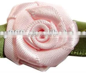 1 Inch Ribbon Rose, Handmade Satin Ribbon Rose Flowers For Clothes&Dress thumbnail-2