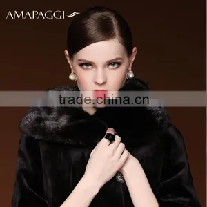 Discout Winter Long 100% Real Mink Women Fur Coat for Sale thumbnail-2
