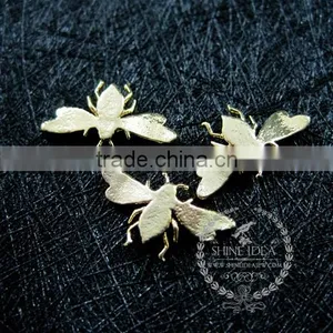 9*15mm Gold Plated Brass Tiny Bee Bug DIY Pendant Charm Jewelry Findings Supplies 1850257 thumbnail-2
