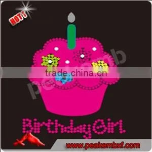 Bling Iron Transfer Rhinestone Birthday Girl Hotfix Custom Motif in Girls Clothing Sets thumbnail-3