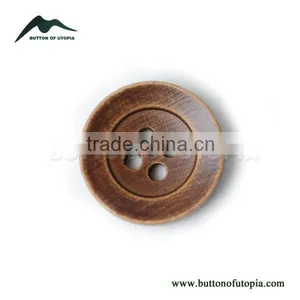 4-holes Painting Brown Wood Button thumbnail-1