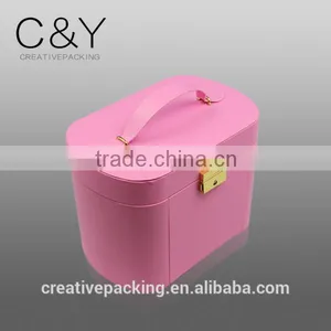 Princess Pink Style Leather Jewelry Gift Box With Lock thumbnail-1