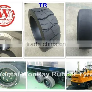 Battery Forklift Truck Tyre 533.4x203.2x381mm Press on Front Wheel Solid Tyre 21*8*15 thumbnail-1