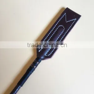 EQUESTRIAN LEATHER WHIP HORSE RIDING LEATHER WHIP WITH LONG HANDLE ENGLISH RIDING LEATHER WHIP LEATHER THREADED RIDING WHIP thumbnail-2