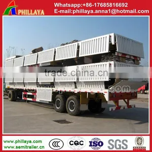Truck Trailer Type China Manufacture Good Quality Tri Axles Flat Deck Drop Side New Cargo Semi Trailer Price thumbnail-2