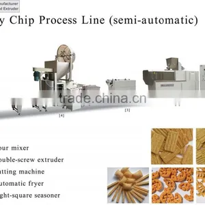 Fried Wheat Flour Pasta Snack Food Extruder Machine Process Line thumbnail-1