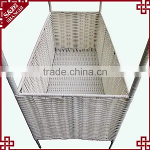 S&D Handicraft 3-layers PE Rattan Palstic White Hanging Storage Rack Shelves thumbnail-4
