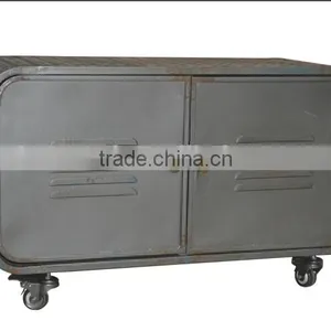 Industrial 2 Door Storage Cabinet With Wheels thumbnail-1