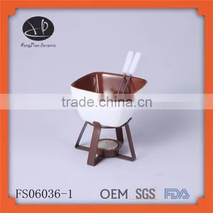 Fondue Set,ceramic Feature Cast Iron Cookware Fondue Pot,mini Tool thumbnail-1